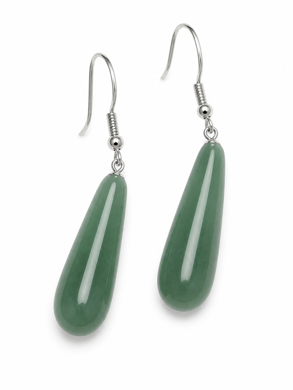 Boho hippie Amazing Natural Jade handmade sterling silver earring - Picture 3 of 8